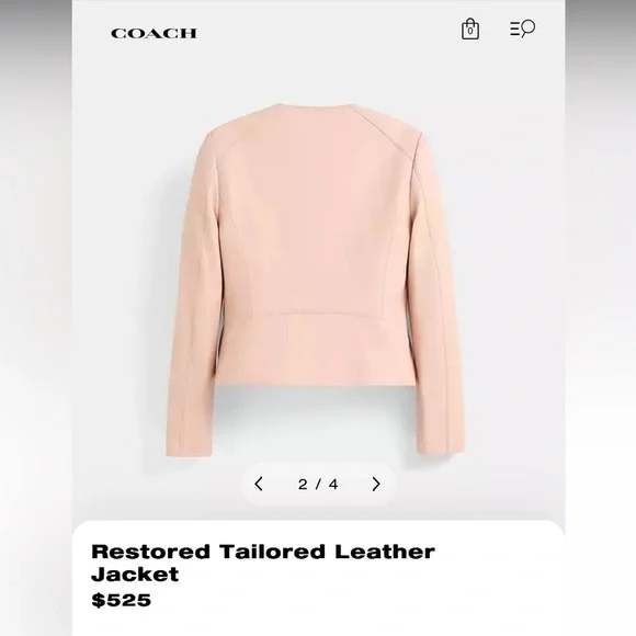 Coach 1941 Collection Blush Pink Leather Jacket - Picture 5 of 15